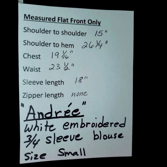 Andrée, white embroidery top, small - Picture 4 of 7